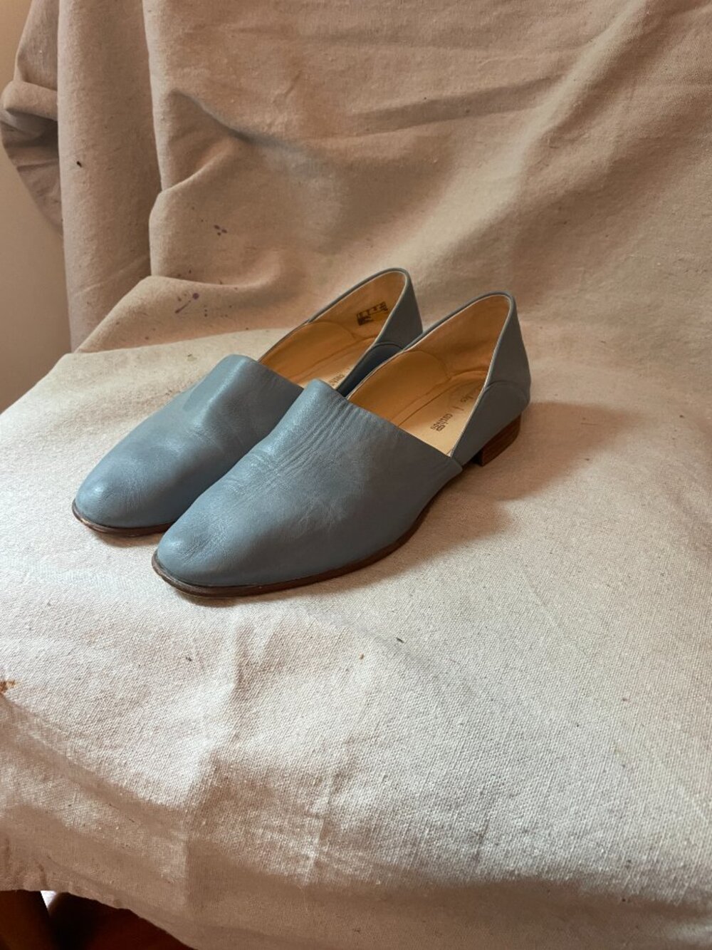 Blue leather Clarks shoes